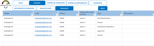Planilla Control Calibración de Instrumentos de Medición - Imagen 3